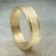 unique man's wedding ring -- 5mm 14k yellow gold hammered wedding band with stepped edges