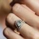 Aquamarine ring, Half Moon Aquamarine Ring, Crescent Ring, Blue Engagament Ring, Unique Wedding Ring, Modern Engagement Ring