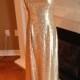 Gold sequin bridesmaid dress, Prom dress 2016 - Cap sleeves sheath sequin dress