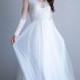 Eyelash Lace Wedding Dress, Elegant Wedding Dress, Silk Wedding Dress, Long Sleeve Wedding Dress, Bohemian Wedding Dress - Everest Dress