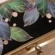 Silk Kimono Fabric Clutch/Purse/Bag..Peacock Feathers.Long Island Wedding Bride Gift.Magenta/Gold/Blue/Black/Silver