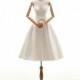 Glorious A-Line V-Neck Natural Knee Length Satin Ivory Sleeveless Lace Up-Corset Wedding Dress Bowknot - Top Designer Wedding Online-Shop