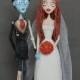 Corpse Bride Wedding cake topper Corpse Groom Handmade Cake Topper Tim Burton Victor and Emily