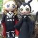 Cake topper wedding Thor and Maleficent clay doll, ring holder clay figurine, wedding anniversary clay miniature, clay couple cake toppers