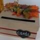 Rustic Wedding Card Box, Handmade CardBox, Recepton Card Box, Wedding Gift Card Box, Fall Wedding Leaves Burlap Wedding Chalkboard Wedding
