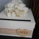 Rustic Wedding Card Box with Ivory and Champagne, Lace,  Hydrangeas, Personalized Tag Can Customize Flowers and Colors