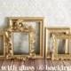 Gold PICTURE FRAMES - vintage style - Hollywood Regency wedding - home photo display reception sign