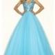 Long V-Neck Ball Gown Style Prom Dress by Mori Lee - Discount Evening Dresses 