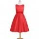 Red Azazie Merida JBD - Boatneck Tea Length Bow/Tie Back Organza And Satin Dress - Cheap Gorgeous Bridesmaids Store