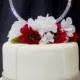 Single Extravagant Large Silver Rhinestone Wedding Ring Cake Topper by Forbes Favors
