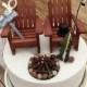 Rustic Fishing Wedding Cake Toppers / Wedding Cake Topper Cabin Chairs / Fisher Wedding/ Rustic Wedding / Camo Wedding