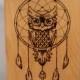 FREE SHIPPINNG Handmade Owl Dreamcatcher Pyrography Picture
