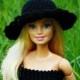 Barbie black hat, doll hat, barbie hat, summer hat, barbie fashion, fashion royalty, barbie accessories, doll accessories, barbie, black