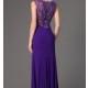 Floor Length Embellished Sheer Back Dress - Brand Prom Dresses