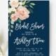 Navy and blush bridal shower invitation, Peach bridal shower invitation, Floral bridal shower invitation, Printable bridal shower invitation