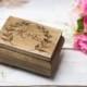 Personalized Ring Box Moss Rustic Wedding Ring bearer Wooden Ring Box Country Wedding Leaves Branches