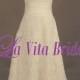 V neck lace wedding dress vintage look with sash