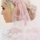 Pink Wedding Veil, Blush Veil, Lace Veil, Alencon Lace, Cap Wedding Veil, Juliet Cap Veil, Bridal Cap, Juliet Veil, 1920s Veil, Style 1510