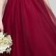 A-Line/Princess V-neck Asymmetrical Tulle Bridesmaid Dress With Ruffle (007090206)
