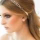 Wedding Headband, Bridal Crystal Headband, Wedding Headpiece, Bridal Ribbon Hairpiece