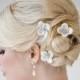 Silk Flower Hair Pins, Bridal Hair Pins, Weddiing Hair Pins, Bridal Flower Hair Accessories - ALAIS