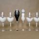 Hand Painted Bridal Shower Party Glasses Wine Glasses And Champagne Flutes Suit And Dresses Decorated With Crystals