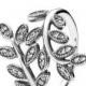PANDORA Ring - Sterling Silver & Cubic Zirconia Sparkling Leaves 