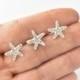 Crystal Silver Starfish Hair Pins Set of 3 Beach Wedding Hair Accessories