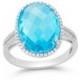 Bloomingdale&#039;s Blue Topaz and Diamond Halo Oval Statement Ring in 14K White Gold