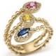 Bloomingdale&#039;s Multi Sapphire and Diamond Beaded Coil Ring in 14K Yellow Gold&nbsp;- 100% Exclusive