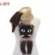 SALE 20 % OFF / Siamese cat  Knitted Scarf / Fuzzy Soft Scarf / biege brown scarf /  animal scarf / Cat Breed Scarf / custom pet portrait
