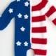 Hand Knitted Wool American USA Flag Baby Romper,USA 4th of July Stars and Stripes American Flag baby romper