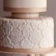 Blush Two Tier Lace Detail Wedding Cake