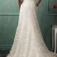 [173.59] Gorgeous Lace V-neck Neckline Natural Waistline A-line Wedding Dress With Beadings & Rhinestones #blowout - Dressilyme.com