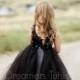 NEW! The Juliet Dress In Black With Rhinestone Sash - Flower Girl Tutu Dress