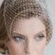 Wedding Beaded Birdcage Veil, Birdcage Veil with scattered Crystals and Pearls, Bridal Veil, Wedding veil, Wedding Birdcage