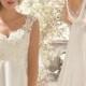 Luxury French Lace Beach Wedding Dress Backless Deep V Neck