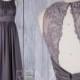 2017 Medium Gray Chiffon Bridesmaid Dress, Ruched Bodice Wedding Dress, Lace Back Prom Dress, A Line Formal Dress Floor Length (H489)