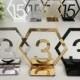 Geometric Table Numbers, Hexagon Table Numbers, Reception table numbers, Wedding freestanding numbers Wedding Sign, Gold wedding centerpiece