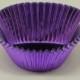 50 Purple Foil Cupcake Liners, Purple Foil Baking Cups - Professional Grade and Greaseproof