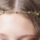 Bohemian Wedding crown - Gold-tone wedding circlet - Gold Bridal Headpiece with crystals - Bridal Hair - Bohemian gold crown