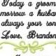 Mother of The Groom Handkerchief - today a groom - tomorrow a husband -always your son - Wedding Handkerchief