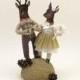 Vintage Style Spun Cotton Stag And Doe Deer Wedding Topper