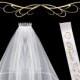 Bachelorette Party Wedding Veil and White & Gold Bride To Be Sash, Also Perfect for Bridal Showers or as a Bridal Veil for Your Wedding