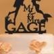Personalized Scuba Diver and Mermaid wedding cake topper - Mr. and Mrs. Cake Topper - your last name - Mermaid topper - Scuba diving topper