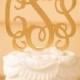Wedding Cake Topper - Monogram Cake Topper - Bride's Cake - Initial Cake Topper - Painted