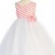 Coral Polka Dot Sequin Bodice w/ Tulle Skirt Style: D912 - Charming Wedding Party Dresses