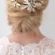 Gold Wedding Hair Clip, Floral Bridal Hair Clip, Gold Hair Clip, Rhinestone Hair Clip, Gold Hair Comb, Gold Headpiece, Hair Clip ~TC-2282-G