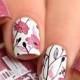 Hot Pink Floral Nails
