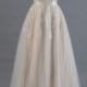 Cap Sleeve V-Neck Lace Wedding Dress With Tulle Skirt And V-Back-ET_711631